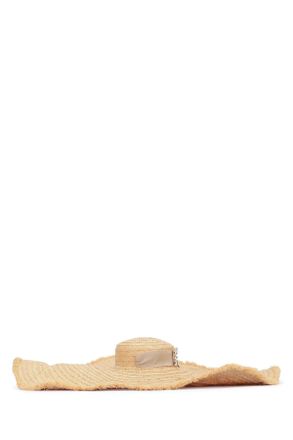 Roger Vivier Womens Rv Broche Extra Rafia Hat Naturale Cappelli E Fasce Per Capelli