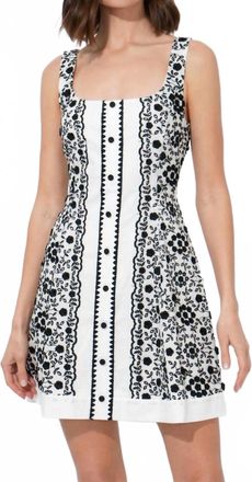 Adelyn Rae Kya Floral Embroidered Mini Dress In Black/white