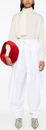 Jil Sander Aanpasbare Witte Broek met Tabelletjes