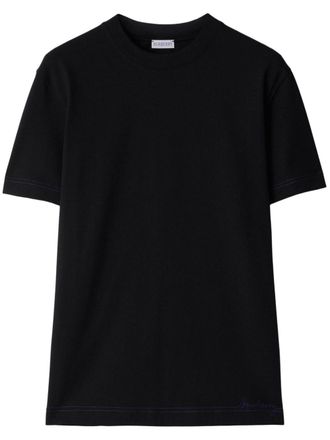 Burberry logo-embroidered organic cotton T-shirt - Black