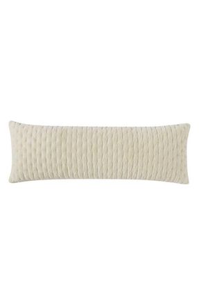 DKNY Velveteen Accent Pillow in Cream at Nordstrom, Size 12X36