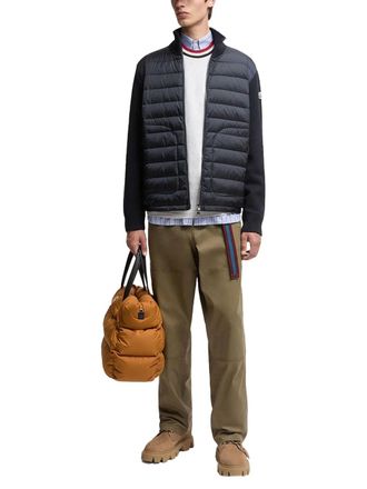 Moncler Wool-Blend Padded Down Jacket - Navy