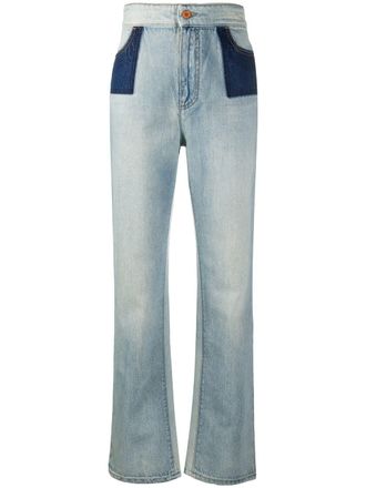 Philosophy di Lorenzo Serafini two-tone panel jeans - women - Cotton - 44 - Blue