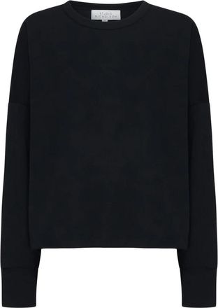 STUDIO NICHOLSON Zwart Katoenen Jersey Crew Neck T-shirt - Dames - Longsleeves - Zwart - S - Katoen - Tops
