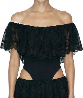 Ronny Kobo Roseette Bodysuit In Black