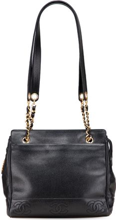 Chanel Pre-owned Womens Leather Chain Shoulder Bag - Black - One Size