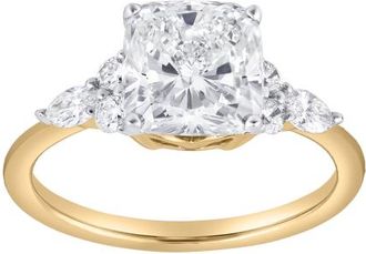 LuvMyJewelry Victoria 14K Gold 2.30 Ct Cushion Lab Grown Diamond Engagement Ring in 14K Yellow Gold at Nordstrom, Size 7