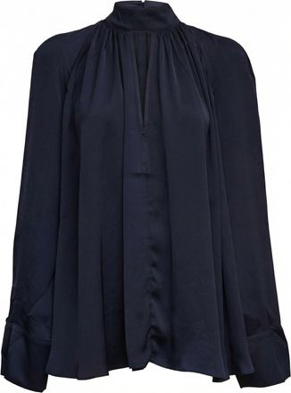 Rotate Kitty Satin Bow Long Sleeve Shirt