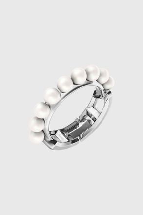 Diesel Sterling silver and pearl band ring - Rings - Unisex - Silver
