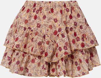 Isabel Marant Jocadia floral ruffled cotton shorts