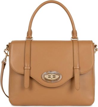 Lancaster Marble Touch Flap Handtas met Veilige Sluiting - Dames - Handtassen - Bruin - ONE Size - Leer - Tassen
