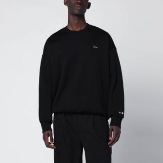 Tatras Felpa nera in cotone con ricamo logo