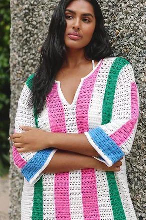 Chinti and Parker 100% Cotton Crochet Mini Dress