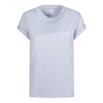 Eleventy T-Shirts, female, Blue, Size: S Crew-neck T-shirt