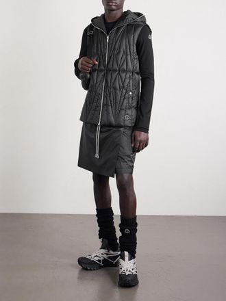 Rick Owens + Moncler Quilted Shell Hooded Down Gilet