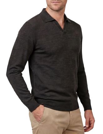 Profuomo polo lange mouw Profuomo bruin