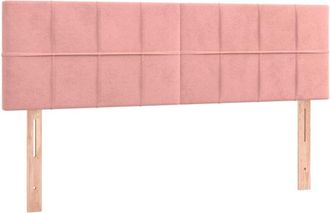 vidaXL Cabecero con led de terciopelo rosa 144x5x78/88 cm Vidaxl