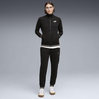 Puma Tuta con zip Metallizzato da donna, Abbigliamento, Nero, XL