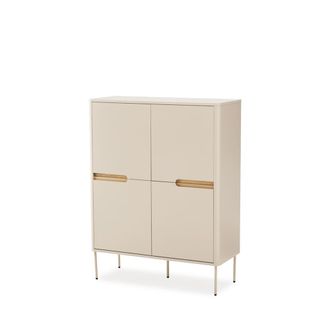 Koketto Home Aparador alto de 100 cm en color beige con puertas