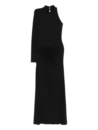 So Allure turtleneck single-sleeve maxi dress - women - Polyester/Elastane - M - Black