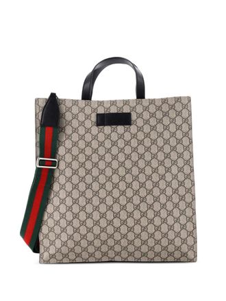 Gucci Convertible Soft Open GG Coated Canvas Tall tote bag - women - Fabric - One Size - Brown