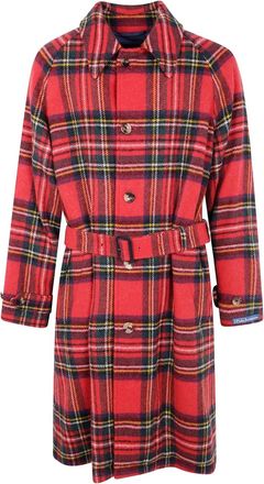 Polo Ralph Lauren plaid-check belted coat - Red