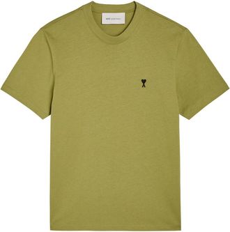 Ami Ami Paris Logo-embroidered Cotton T-shirt - Light Green - Xxl