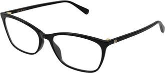Gucci Rechthoekig Optisch Montuur - Dames - Brillen - Zwart - 57 MM - Accessoires