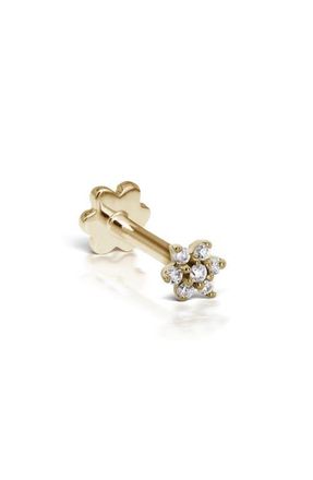 Maria Tash Single Diamond Flower Stud Earring in Yellow at Nordstrom, Size 3 Mm