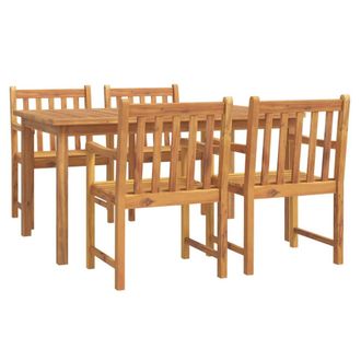 Berkfield Home 5 Piece Garden Dining Set Solid Wood Acacia in Brown