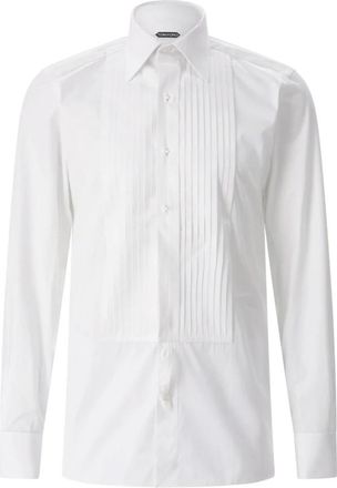 Tom Ford Slim-fit Katoenen Avondhemd - Heren - Casual Overhemden - Wit - 3XL - Katoen - Overhemden