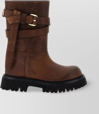 Moschino leather brick boots