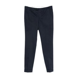 Pantaloni Torino Slim-fit Trousers, male, Blue, Size: 2XL Blue Chinos with Rolled Hem