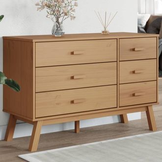 Berkfield Home Drawer Cabinet OLDEN Brown Solid Wood Pine