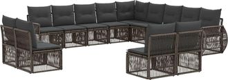 vidaXL Conjunto De Sof&aacute;s De Jard&iacute;n 13 Uds. Gris Y Gris Oscuro Vidaxl