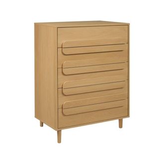 Sweeek C&oacute;moda vintage, 5 cajones, con efecto madera, roble