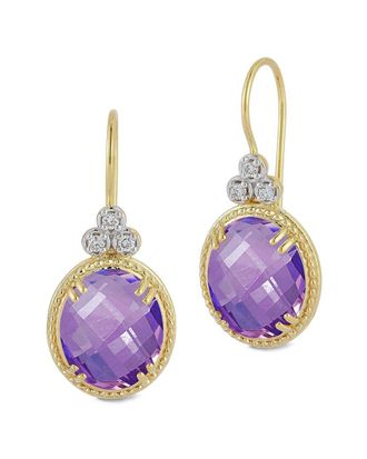I.Reiss Company 14K 7.92 Ct. Tw. Diamond & Amethyst Drop Earrings