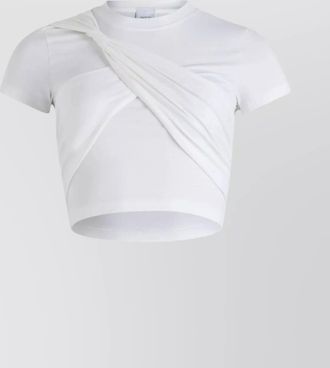 Patou draped cropped organic cotton t-shirt
