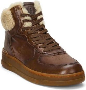Ralph Lauren Masters Mid Top Sneaker in Brown at Nordstrom Rack, Size 10.5