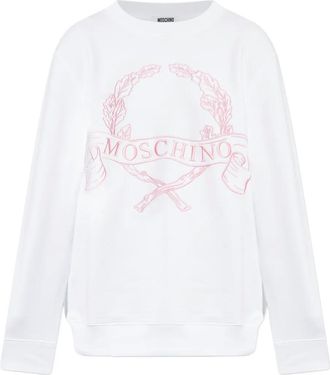 Moschino T-shirt con foglie di alloro ricamate - Bianco