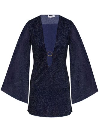 Os&eacute;ree lurex mini dress - Blue