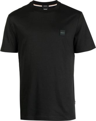 HUGO BOSS T-shirt met ronde hals en logo - Heren - T-shirts - Zwart - XL - Tops