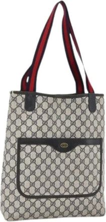 Gucci Pre-owned Tote Bags, female, Blue, Size: ONE SIZE Pre-owned Vintage GG Canvas Tote Bag