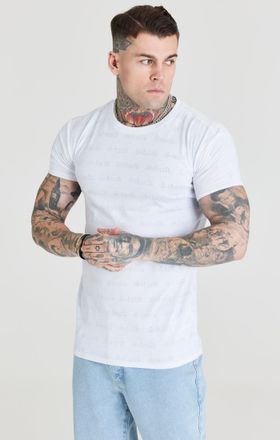 Siksilk Camiseta Jacquard blanca para hombre SikSilk XL