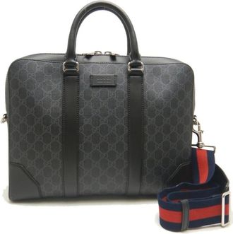 Gucci Pre-owned Handbags, female, Black, Size: ONE SIZE Pre-owned Structured Satchel with Optional Shoulder Strap for Versatile Carrying