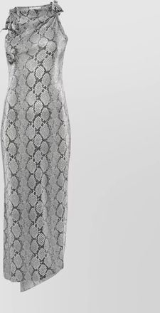Coperni snakeskin-print sleeveless cutout asymmetric maxi dress