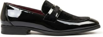 TruClothing Loafers Slip On Velvet Detailed Patent Formal Shoe