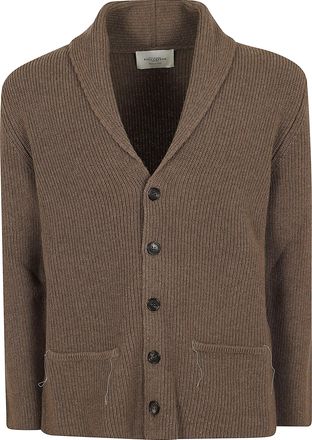 Ballantyne Shawl Collar Ribbed Knit Cardigan with Button Closure