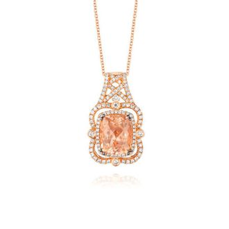 Le Vian Ladies Peach Morganite Pendant in 18K Strawberry Gold