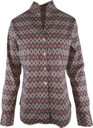 Caliban Patroon Shirt - Dames - Overhemden - Veelkleurig - S - Leer - Overhemden